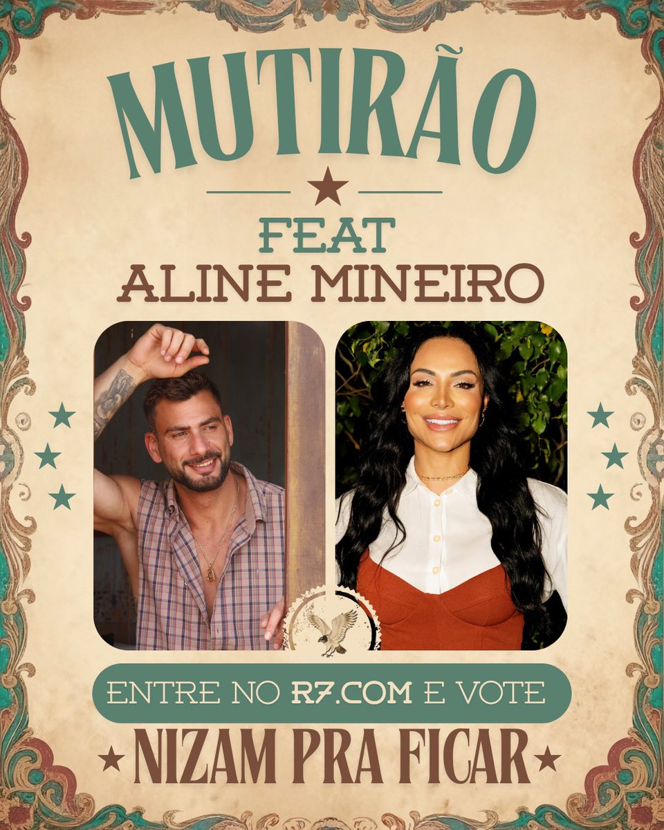 NizamHayek's tweet image. 🦅 MUTIRÃO FEAT. 
@alinemineiro INICIADO!🦅

🗳️ A CADA 10 VOTOS, COMENTE UM EMOJI AQUI.

🎯 META: MIL COMENTÁRIOS.

✅ O voto é para SALVAR. Vote no NIZAM!

⏰ Encerra ás 01:00h

📲 record.r7.com/a-fazenda/a-fa…

#FicaNizam #AFazenda17