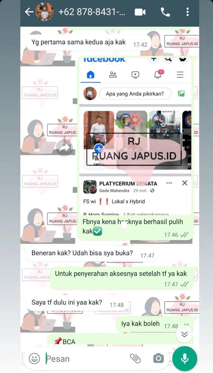 saietlady's tweet image. YANG BUTUH JASA BISA BERKABAR
💌JASA HAPUS AKUN
💌PULIHKAN BALIKIN AKUN LUPA PASSWORD
💌SADAP INSTAGRAM
💌PULIHKAN CHAT WA KE RESET
💌SADAP WA & RECOVERY CHAT WA
💌LACAK HP HILANG BY NO HP/IMEI
💌JASA HACK/PEMULIHAN AKUN ( EMAIL,IG,WA,TWITER/X, FB,TIKTOK)
WA DI BIO YA~
