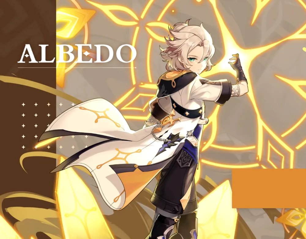 ALBEDO

Duplica su daño personal y da bono de daño a los personajes mágicos según su defensa (más o menos 45% de DMG%). Además si hay otro PJ mágico, si se rompe la flor de su elemental, se crean unos campos que actuan como si fueran la propia elemental, así que ya no importa