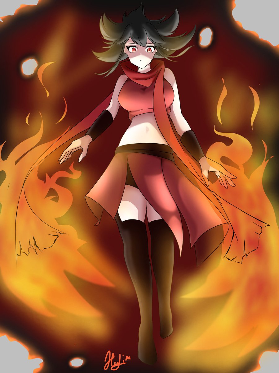 LIM1602's tweet photo. New OC 
Name: Feira Pyrhene 
Element: Flame
#digitalart #ibisPaintX #originalcharacterart #illustration #oc https://t.co/mkNPfTd0L1