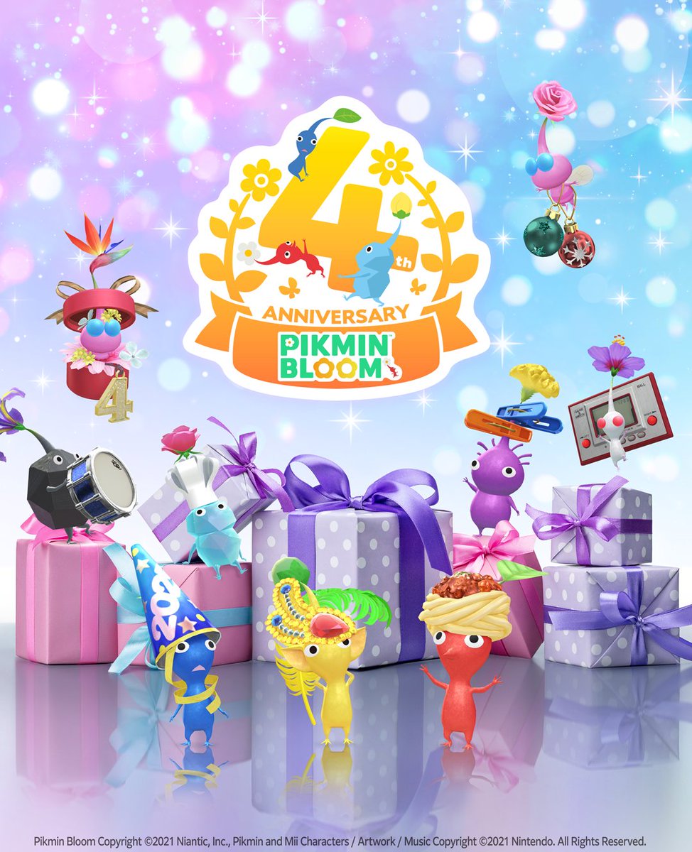 PikminBloom_jp's tweet image. ˗ˏˋ11/1(土)～11/30(日)開催ˎˊ˗
🎁#4周年フラワーボックス イベント🎁

パーティーのお供にぴったりな
「4周年フラワーボックス」デコピクミンが
仲間に加わります💐✨

カラフルフラワーを集めて手に入る
Miiコスチュームを着て
みんなで4周年を楽しみましょう🎉

イベントの詳細はブログを✅…