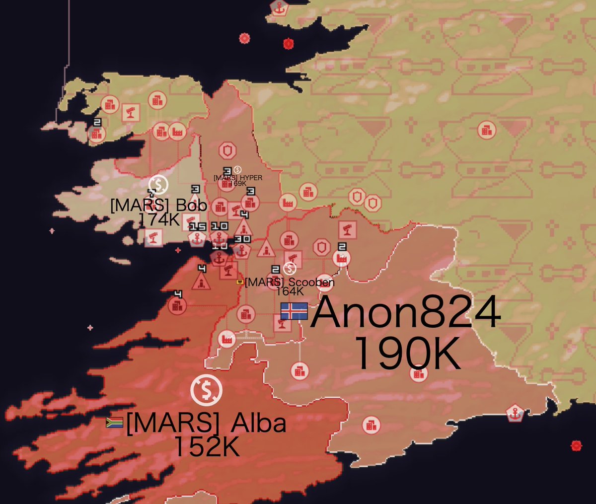 taka8k24's tweet image. くそみたいなチームプレイを見た

初手身内以外とは全部貿易停止
港で4人だけで、交易回して爆速で建築建てて
ミサイルふっぱしまくって勝つ
#openfront