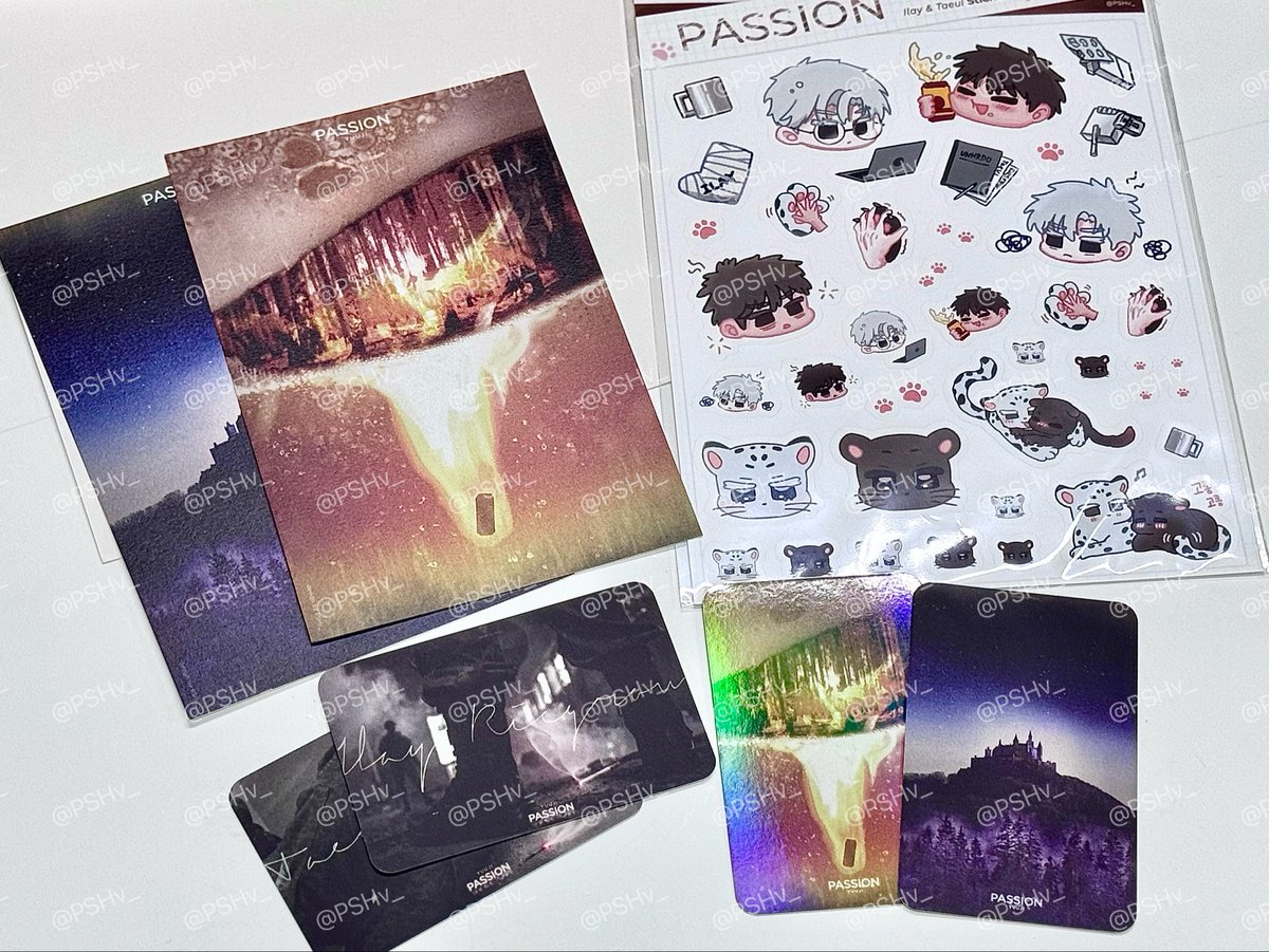 RT=🍺

패션 개인굿즈 와르르 뽑은 기념으로 한 분께 나눔합니다🐾

구성 : 일태 스티커 1장 / 맥주, 성 엽서 각 1장 / 일태 과거 포카 양면 1장 / 프리즘 양면(맥주, 성) 포카 1장 / 무광 양면(맥주, 성)포카 1장

: 11월 초 당발

• 패션 소설, 웹툰 전체 소장 인증 받습니다
• 후기글 필수