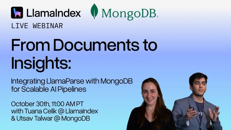 katdm2016's tweet photo. Ever wished your PDFs and reports could think for themselves?

Join our webinar with @llama_index to learn how LlamaParse and @MongoDB work together to turn static documents into searchable, enriched data in real time.👇
https://t.co/65E0LqPKSX https://t.co/lLL2tDXVZU