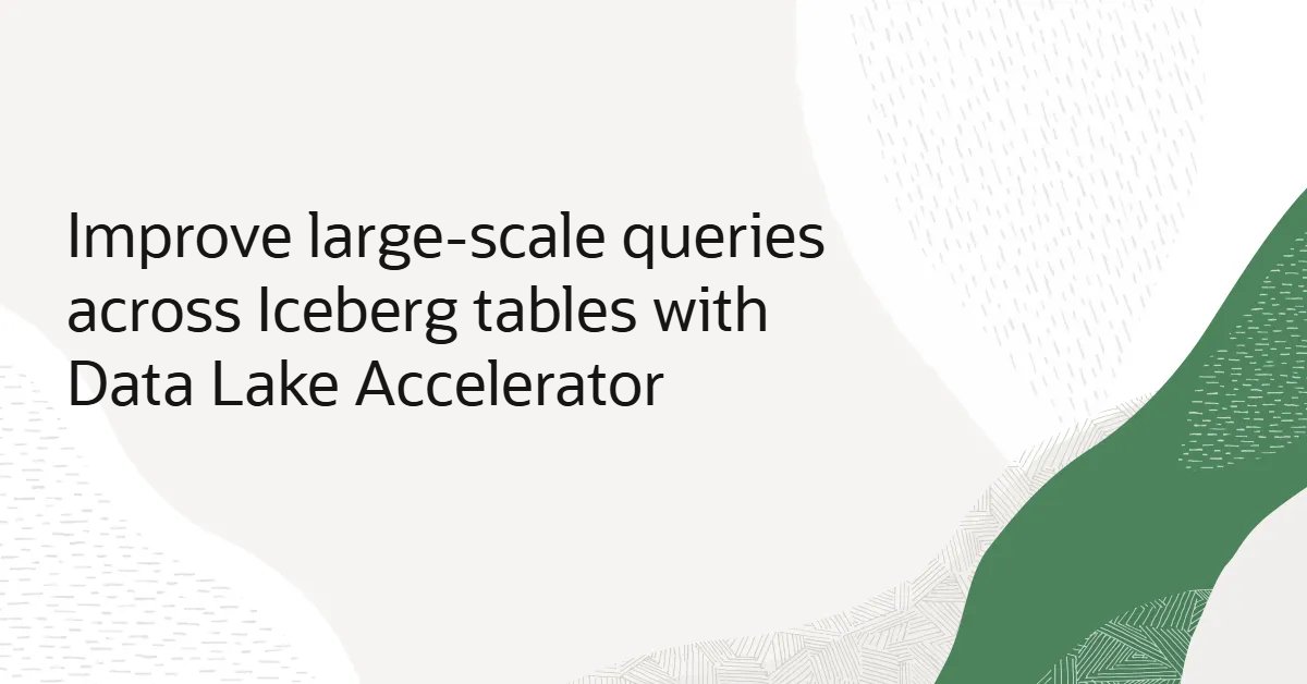 OracleDatabase's tweet image. Accelerate large-scale Iceberg queries with Autonomous AI Database Data Lake Accelerator. It automatically scales network and compute resources to accelerate queries, enabling you to gain insights faster with less effort. social.ora.cl/6010A74GO
