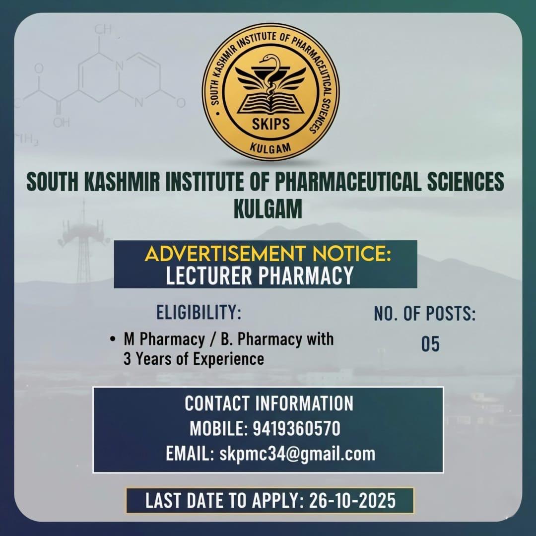 Dear JKPGians you can apply.

<a href="/Rafimalik06/">Raffi Malik</a>