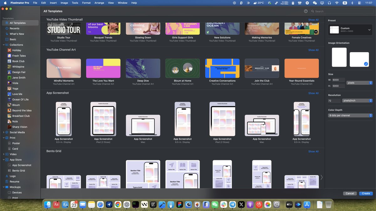 lexrus's tweet image. Pixelmator Pro 的 App Screenshot 模板做 App Store 截图很省力