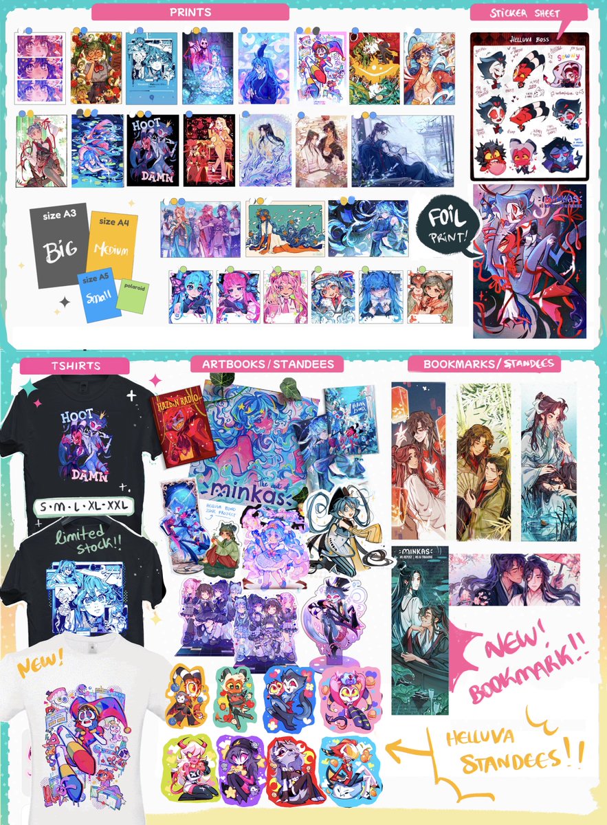See you at MCM London!! I will be on the artist alley, at L15!!! Will be taking helluva boss, danmei, vocaloid and much more!!!! 
It's my first time attending 💕 Thanks for having me