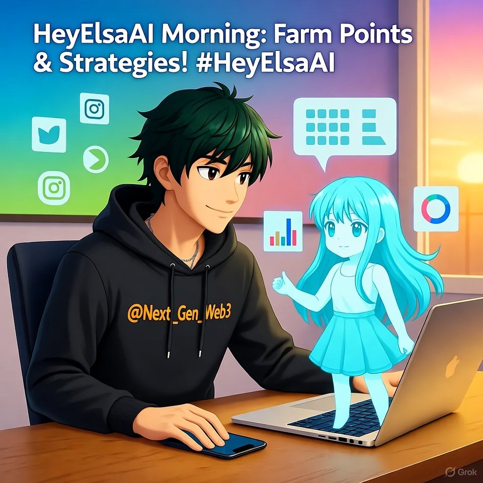 0xQzivo's tweet photo. GM Web3 warriors! Kicking off the day with @HeyElsaAI
 – farming points like a pro while she drops killer strategies. Charts up, vibes high. What's your morning move?  #HeyElsaAI #PointFarming https://t.co/4p2ENLdE2m