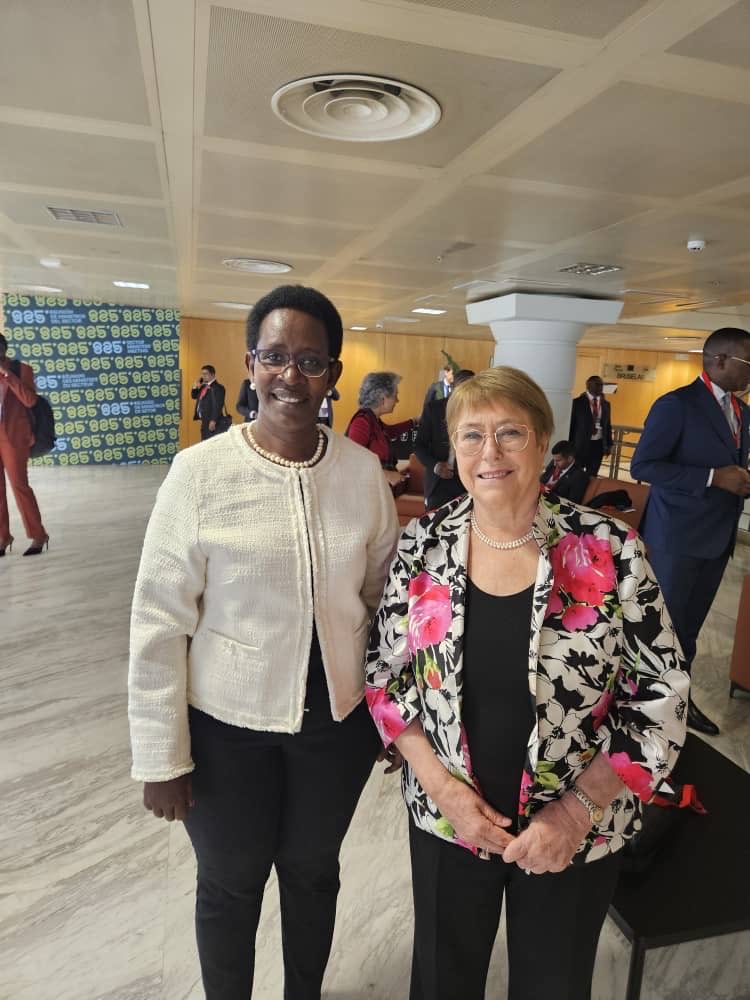 DianaAtwine's tweet image. Representing Uganda at the Sector Ministers’ Meeting on #WASH, we emphasized integration, multisectoral collaboration, climate-resilient WASH infrastructure, and emergency preparedness.
Inset: With H.E. Dr. Michelle Bachelet (Former President of Chile) and H.E. Ms. Sara Aagesen…