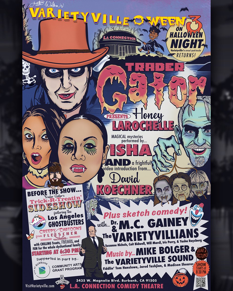 I used a Woolworth’s Halloween costume ad as inspiration for our latest Varietyville poster.