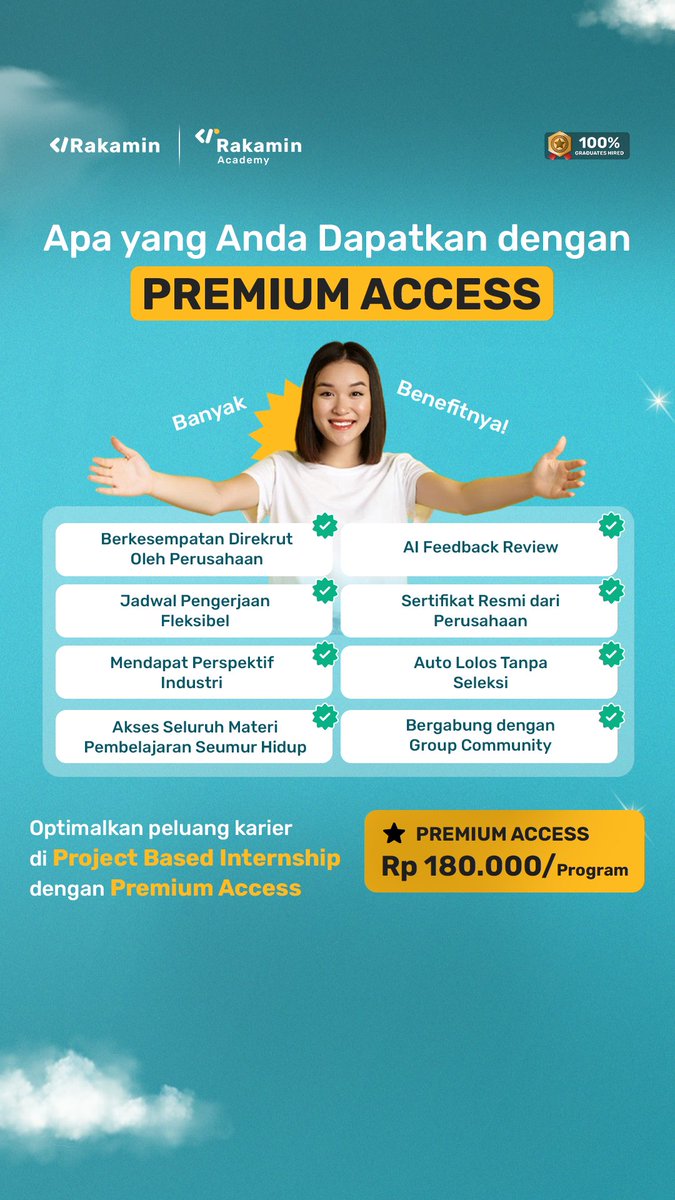 svlen8's tweet photo. ‼️MERAPAT SINI ADA MAGANG ONLINE TANPA SELEKSI‼️

Sertifikat resmi dan real project langsung dari company 

Yuk daftar sekarang dengan akses link https://t.co/5Vj7FAwFQK pakai kode promo PBIEMA biar lebih hemat

#magang #rakaminacademy #portofolio #infomagang https://t.co/vWG3qs1YEP