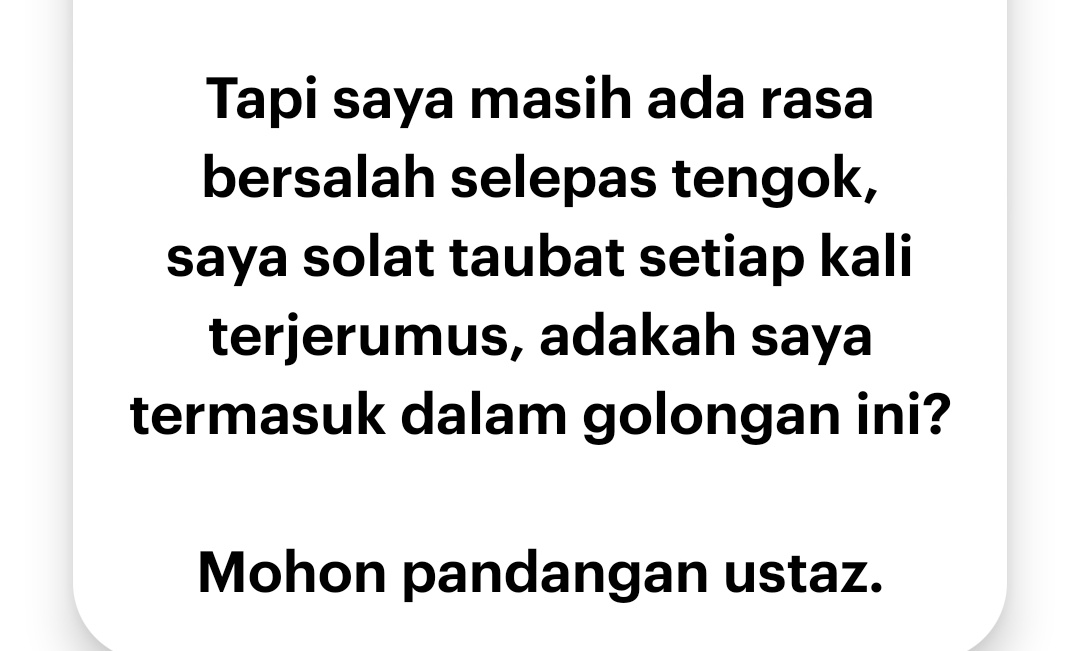 1. Pornografi &amp; onani adalah ketagihan, dan ia perlu dirawat segera.

2. Betul, ada hadis yang mengandungi ancaman dari Nabi SAW tentang orang yang solat malam (qiamullail) macam orang baik-baik, tetapi bila bersendirian dan tersembunyi, dia melakukan maksiat.