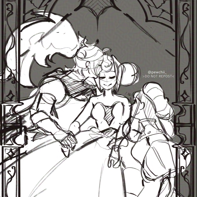 [WIP] 'The Hesitant Fiancée' painting but its Knights of Guinevere instead 🗡️