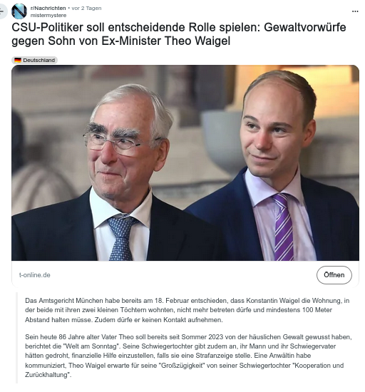 moderkopf16756's tweet photo. Solange es nicht im #Stadtbild passiert...
Der Originalartikel ist verschwunden (Hat da wer Druck gemacht?) aber auf reddit noch verfügbar.
#NieMehrCDUCSU https://t.co/eOfdiWkAZa