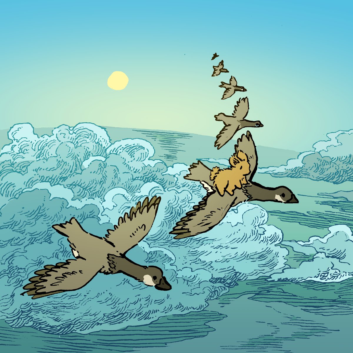 willquinnart's tweet image. Daily bunny no.3116 flying south for the winter