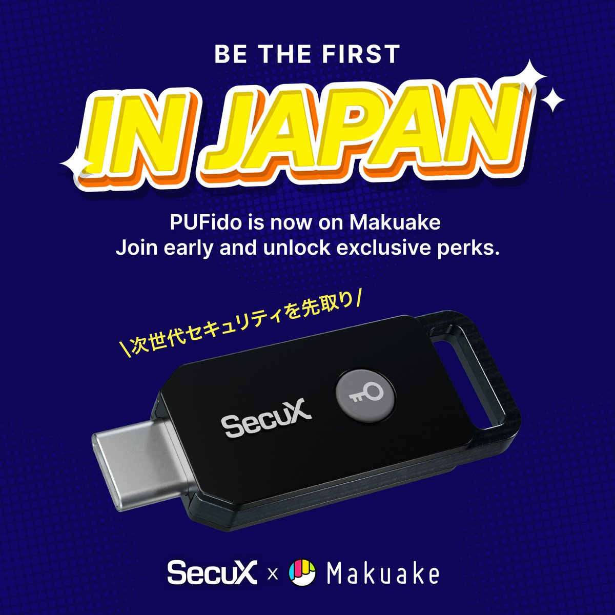 SecuXwallet's tweet photo. 🎉 We did it — thanks to YOU! 🙌🏻

PUFido has officially reached its goal on @makuake_ca ! 🇯🇵

Experience the world’s first PUF security key — built for passwordless login and next-gen protection.

Get PUFido now before it’s gone 👇
👉 https://t.co/cSRuaQMH4D

#PUFido #SecuX #FIDO #Makuake #Japan #SecurityKey #Passwordless