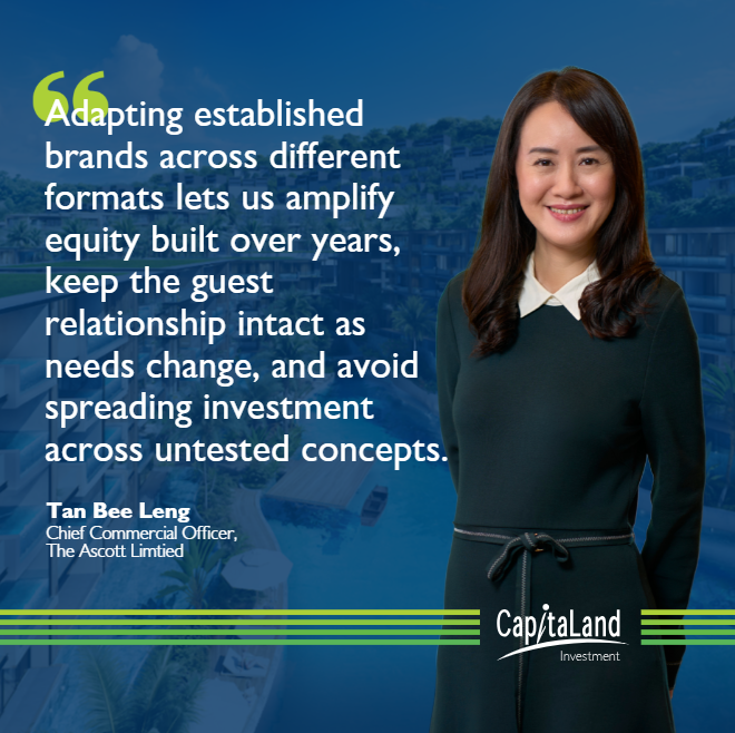 CapitaLand's tweet image. #CLI’s #lodging business unit #Ascott is transforming the #hospitality sector with its multi-typology brand strategy, shifting to an 'experience-first' model to deepen guest loyalty and accelerate growth. Full story on @Skift bit.ly/4owqx6F @DiscoverASR