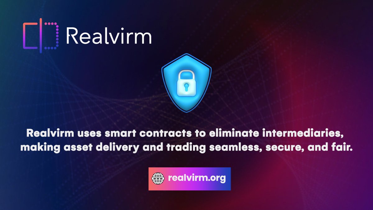 Realvirm's tweet image. 🎇 Ever wish you could trade real-world assets with crypto convenience?

🤔 #Realvirm uses smart contracts to eliminate intermediaries, making asset delivery and trading seamless, secure, and fair.

$RVM