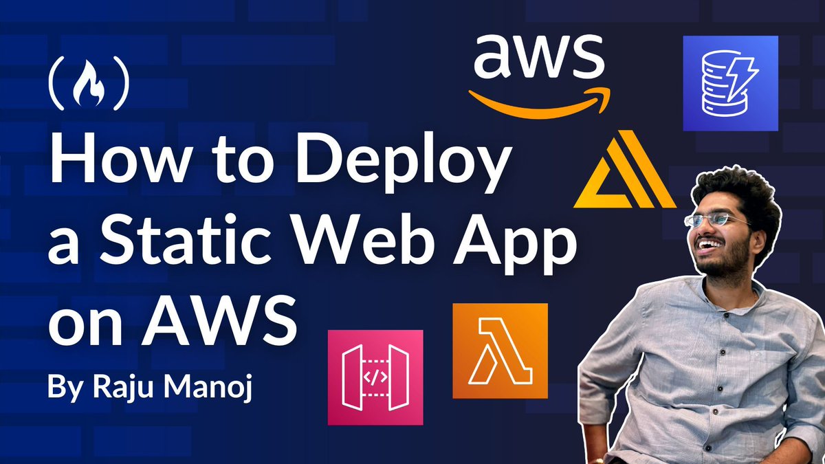 freeCodeCamp's tweet image. Building modern web apps can involve lots of complex tasks and managing servers.
But there are some helpful tools you can use that take care of a lot of these processes for you.
In this guide, Raju teaches you how to deploy a static web app on AWS with Amplify, Lambda, API…