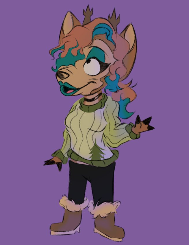 still really unmotivated to make art at the moment

so in the mean time here's a laura i did a few months ago and never posted the finished version of

#anthroart #ocart