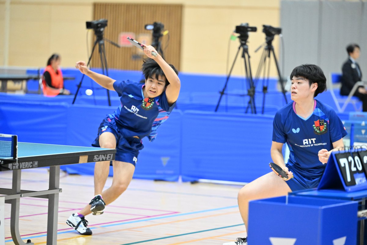 #全日学2025
▼男子ダブルス決勝
濵田一輝／徳田幹太（早稲田大）
3,9,7
谷垣佑真／坂井雄飛（愛知工業大）

濵田／徳田がミスの少ないプレーで2年ぶりの優勝を決めました。優勝おめでとうございます！

#卓球 #卓球レポート #卓レポ