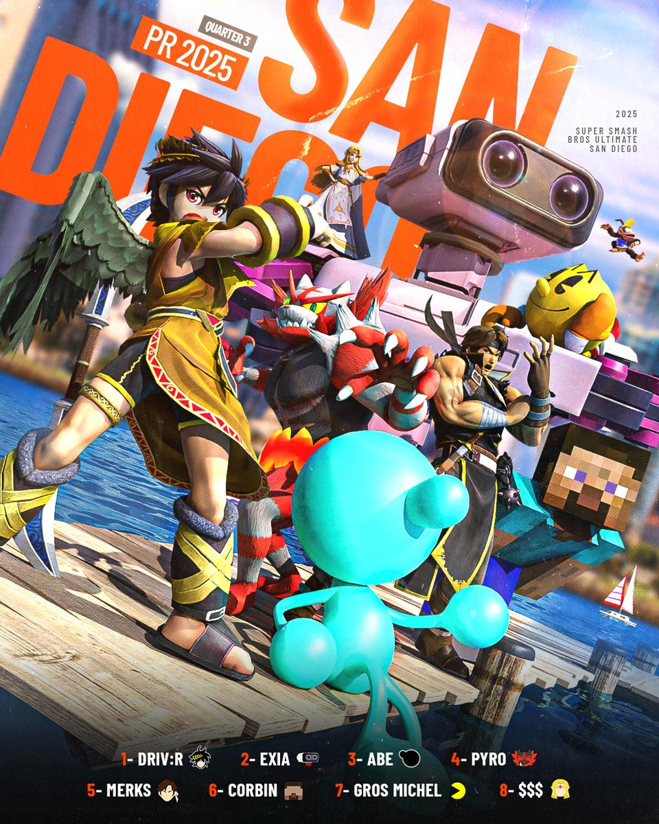 SDSmashUlt's tweet image. Congrats to the Quarter 3 2025 San Diego Smash Ultimate Power Ranked Players!