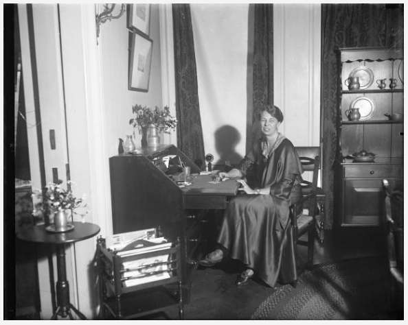 PiperK's tweet image. Eleanor Roosevelt's office in the White House East Wing, now demolished.