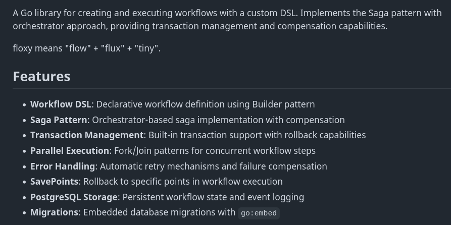 golangch's tweet image. A lightweight, deterministic workflow engine for Go with built-in compensation, rollback, and retry policies
#golang
github.com/rom8726/floxy