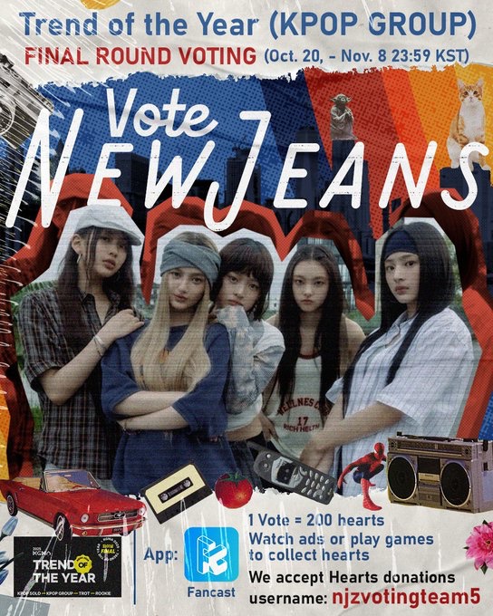 NJZ_voting's tweet image. [2025 KGMA] Trend of the Year Final-Round Vote 
Voting is heating up🔥
Now, Rank 1 #NewJeans 🏃
Rank 2 Gap: 3209

🚨PLEASE SEND YOUR HEARTS TO USERNAME “njzvotingteam5” WE WILL VOTE ON THE RIGHT TIME 💪 

Right now, on #Fancast App
 #NewJeans

🔗fancast.go.link/28LQU