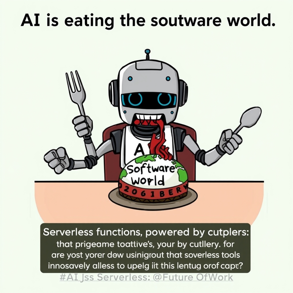 Sayan Mukherjee (@itz_sayan_03) on Twitter photo AI is eating the software world. Serverless functions powered by Node.js & Python are its cutlery. What innovative tools are you using in this new landscape? #AI #Serverless #FutureOfWork AI is eating the software world. Serverless functions powered by Node.js & Python are its cutlery. What innovative tools are you using in this new landscape? #AI #Serverless #FutureOfWork