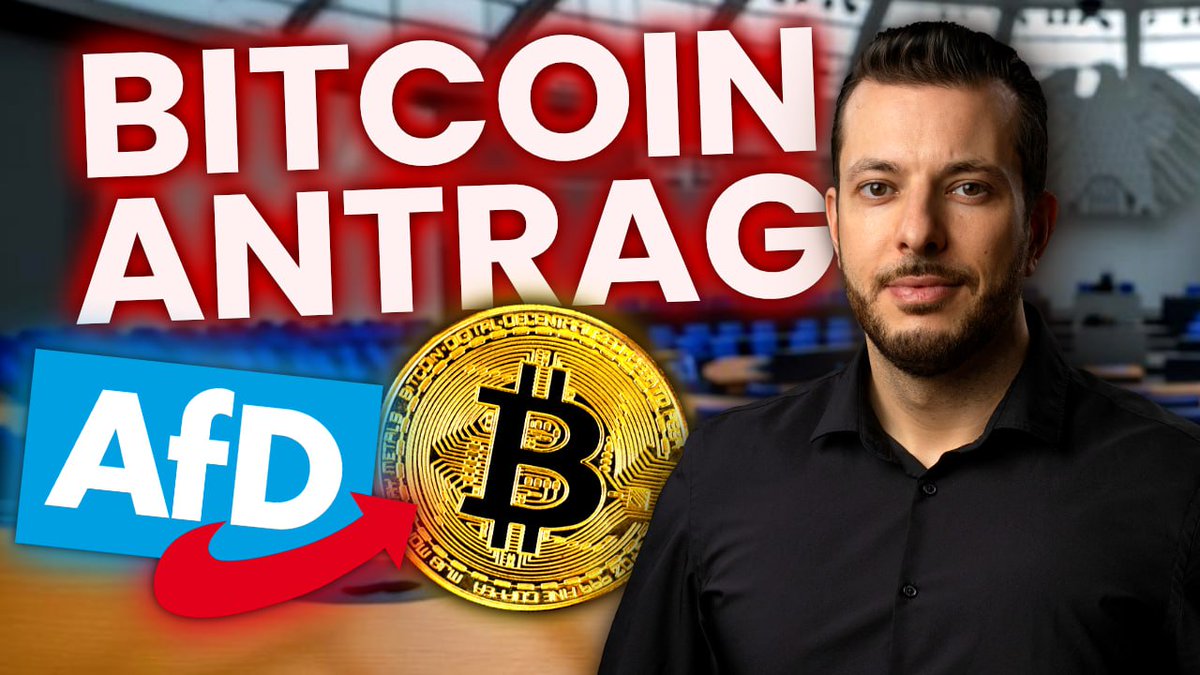 Die <a href="/AfD/">AfD</a> hat einen neuen Pro-Bitcoin-Antrag gestellt. 🇩🇪

Die Partei fordert unter anderem, dass die Haltefrist zementiert wird und die Regierung die Potenziale von $BTC anerkennt. 👀

Heute um 20:15 Uhr LIVE auf <a href="/YouTube/">YouTube</a> mit <a href="/RomanReher/">Roman Reher</a>! 🎥🔥
👉youtube.com/live/8epRDpdiH…