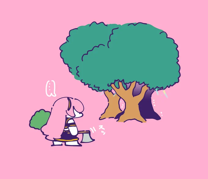 これは切られたくない為に普通の木の後ろに隠れる夕桐くん #prsk_FA