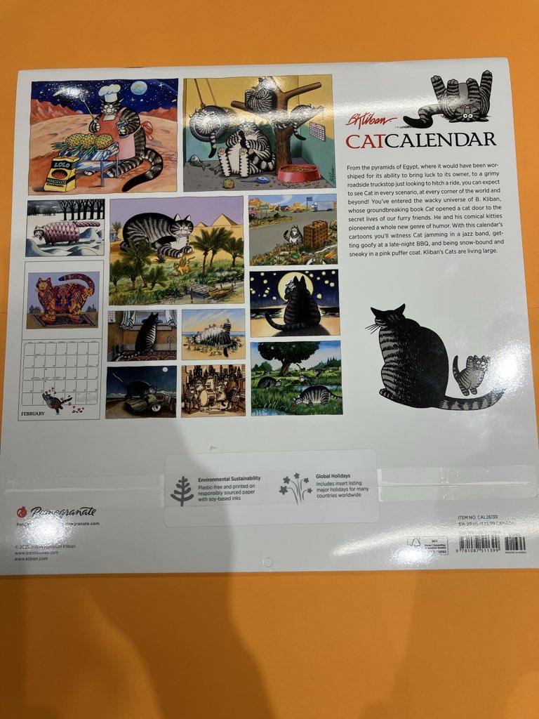 キャッツポウ当時物カレンダー 4階洋書】1970年代にアメリカで生まれたクリバンキャット🐈 コミカルで