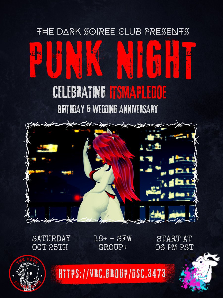 DarkClubVRC's tweet photo. A night of drinks and parties is nearly here as we power up the Hidden Hangar once more, for a night most evil, and celebrate a wedding anniversary and a birthday in one night! 

We will see you there! 🤖🤖 https://t.co/LAs0EEmJqe
