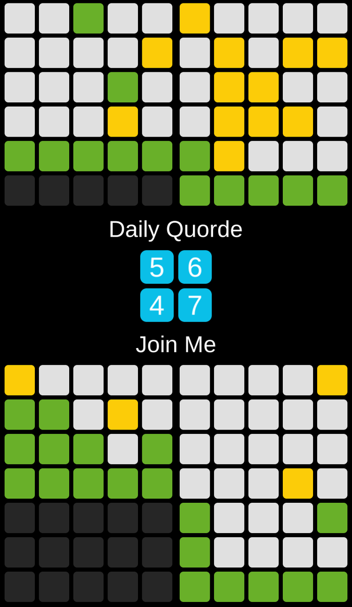 Rahul_AJ_1990's tweet image. Daily Quorde #1392 
5️⃣6️⃣
4️⃣7️⃣
Play it here!
smart.link/bo7ayrh760uzp
#Quorde #Wordle