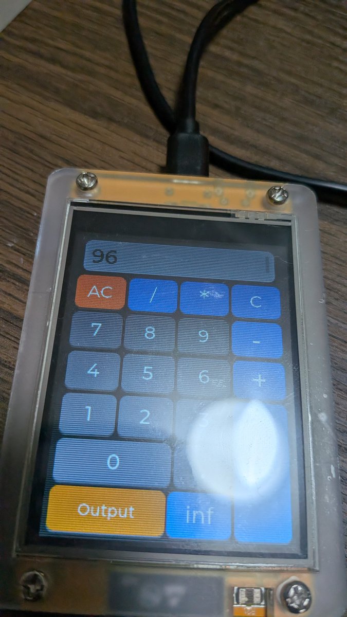 ken_raicesuki's tweet image. 電卓を作りました。テンキーの機能も兼ねてます。計算結果をPC出力可能です。ちなみにbluetoothで繋がってます☺️
eez studioの記事あんまりなくて苦戦しました。
#esp32 #eezstudio #arduino