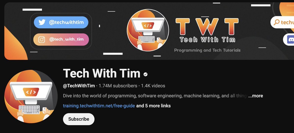 allen_explains's tweet image. 6 → Tech With Tim
Learn: Python, game dev, automation, ML
From beginner projects to full AI builds
🔗 youtube.com/@TechWithTim
