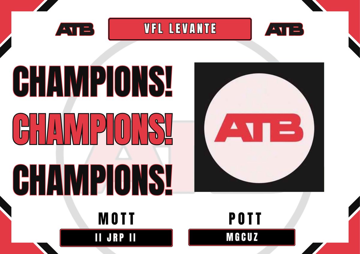 🏆| ATB RESULTS!🏆 
📅| Date: 22/10/2025
⚽️| Size: 24 Teams (Side C)
 ————————— 
🥇- VFL Levante 
🥈- VFL Roma

🏁- Score - 0-0 Win on Pens 

👔MOTT - II JRP II
⭐️POTT - MgCuz
————————-
Thanks once again to all who participated!
#ATB #FC26 #eSports #11v11 #proclubs