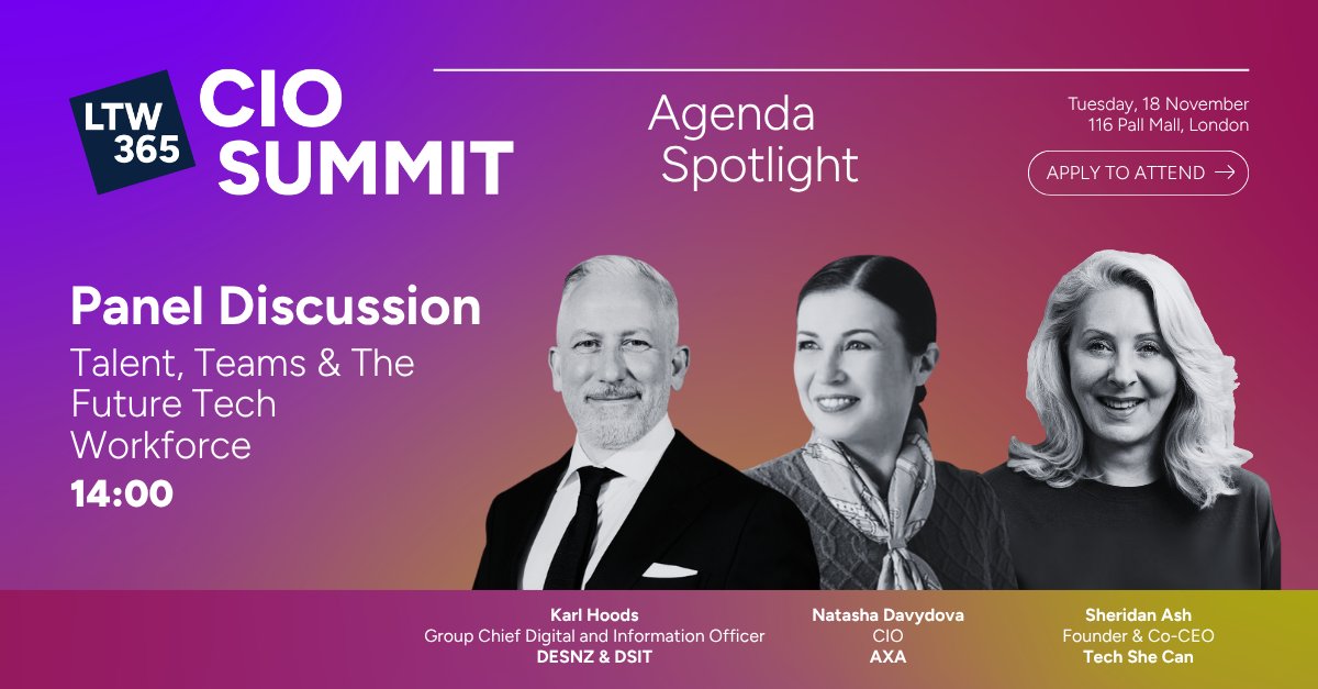LDNTechWeek's tweet image. 💡 #CIOSummit Spotlight

AI is reshaping the world of work, but success depends on people, not just tech.

Join Karl Hoods, Natasha Davydova &amp;amp; Sheridan Ash on 18 Nov at 14:00 to explore how leaders can build skills for an AI-driven future.

🎟️ cio-summit.co.uk

#CIO #AI