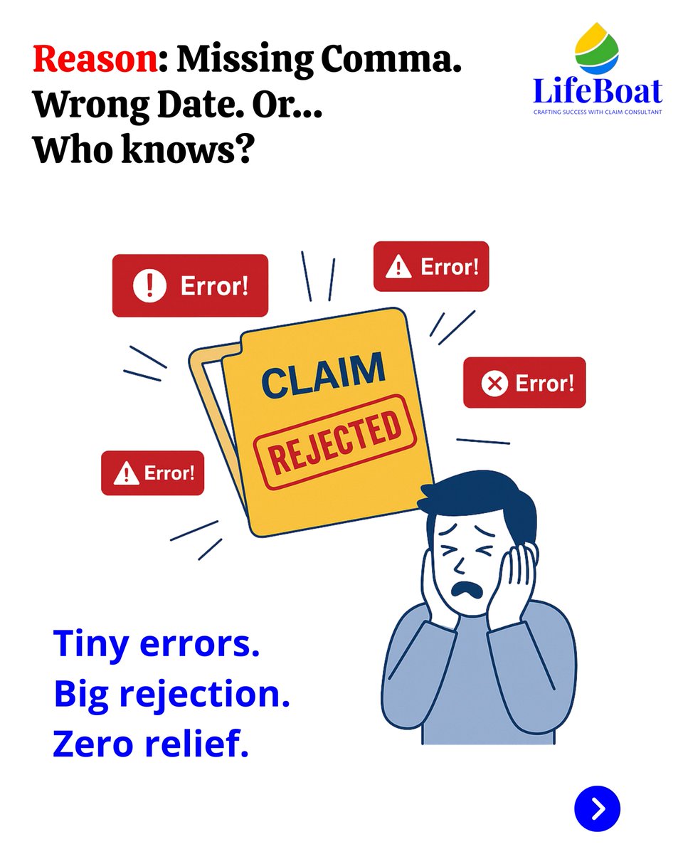 lifeboatrms's tweet photo. Claim Rejected?
π +91 6292200022
π§ claims@lifeboatrms.com
π https://t.co/FnDASBQYMS
β Disclaimer: We are not registered with IRDA and are not regulated by IRDA.
#InsuranceClaim #ClaimRejected #ClaimSupport #LifeBoatRMS #ClaimExperts #InsuranceHelp #ClaimSettlement https://t.co/f4dPhGKdPy
