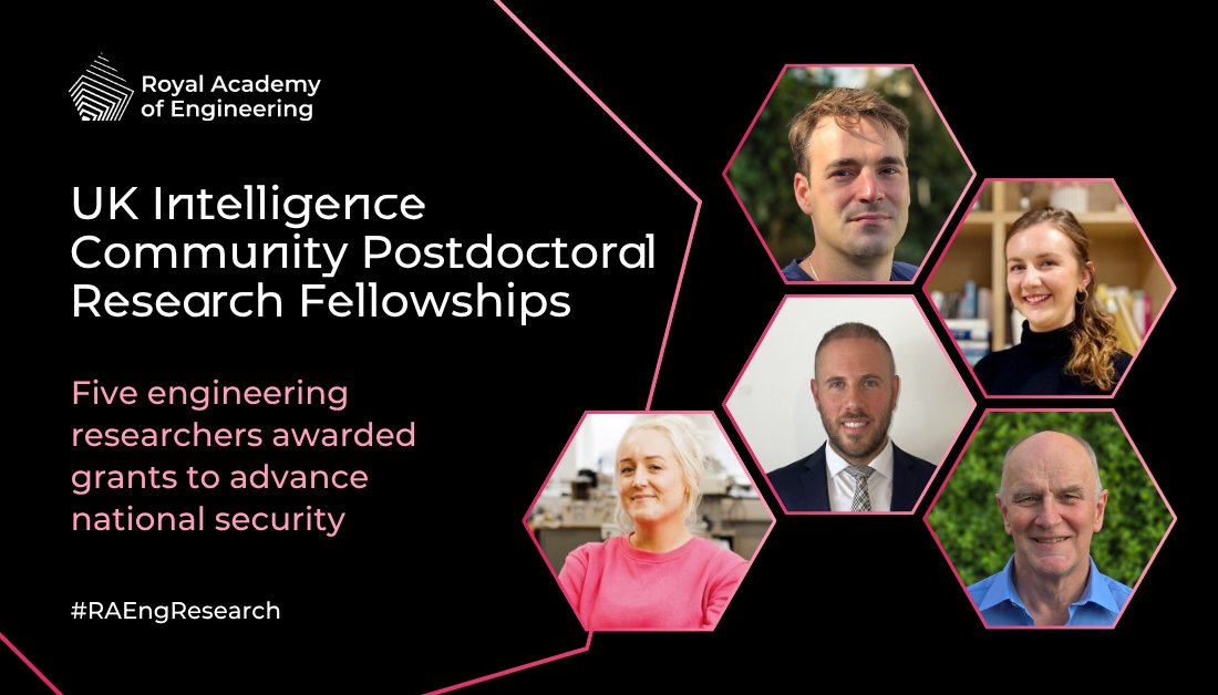 👏 Congratulations to our 2025 UK Intelligence Community Postdoctoral Research Fellows.

The funded research includes new ways to remotely detect hazardous substances and to investigate how chemicals in fingerprints age on different surfaces: raeng.org.uk/news/new-cloak…