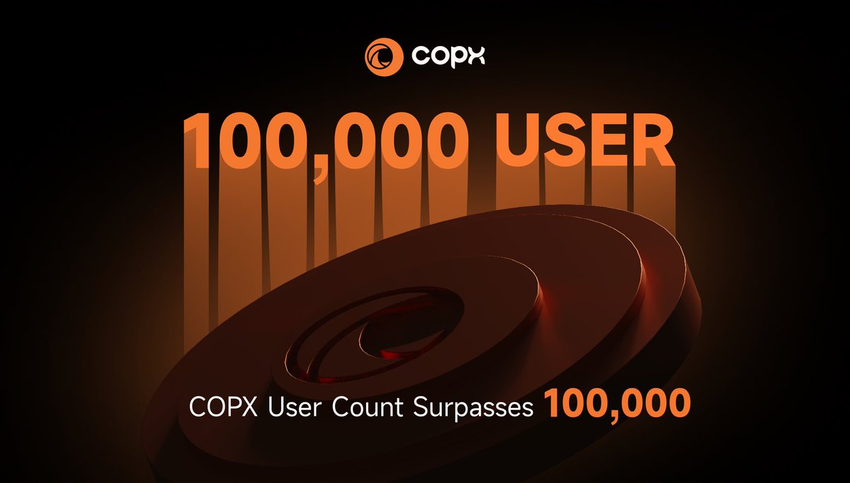 📈The trust of 100,000 users is our driving force.

#COPX will continue to build an open and intelligent value network,
making every transaction more efficient and more equitable.
