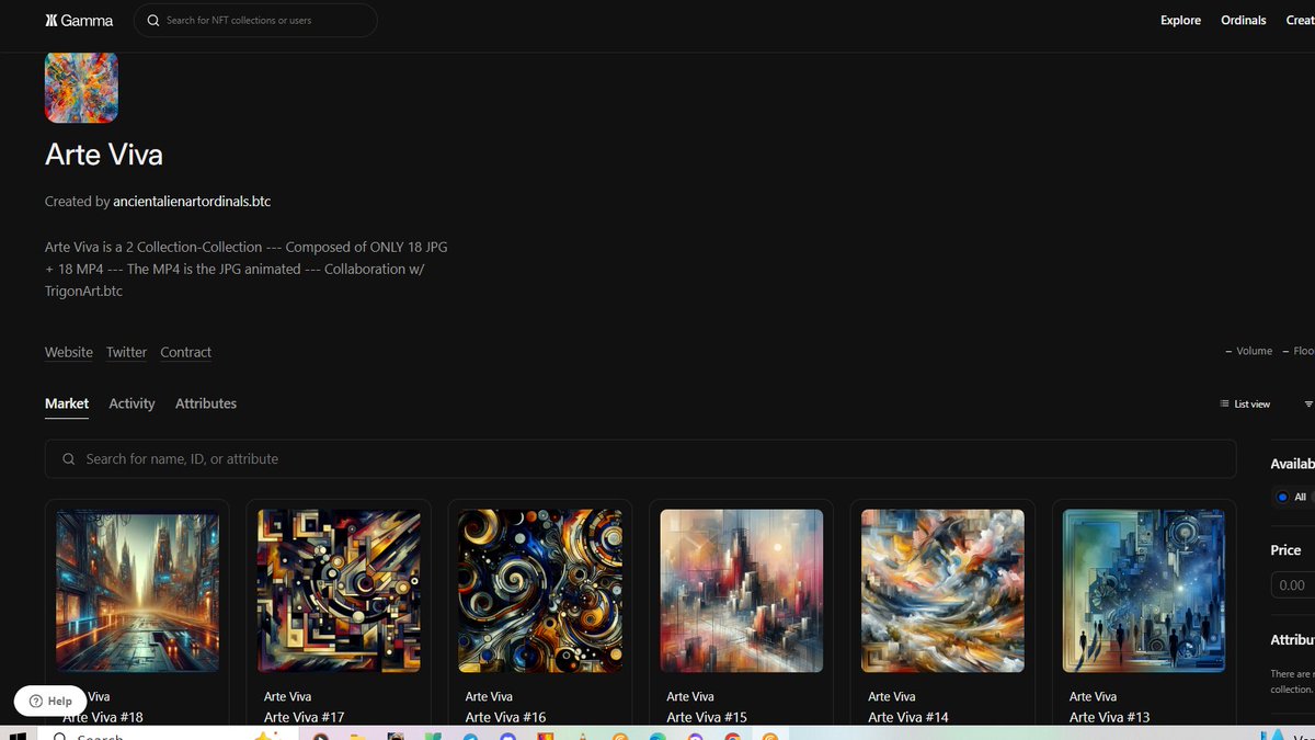 "ARTE VIVA" has been dropped on <a href="/trygamma/">Gamma.io</a> --- awaiting approval = 18 Total NFTs

"ARTE VIIVA" is the MP$ versions &amp; will be gifted once the JPG version is curated = 18 Total NFTs