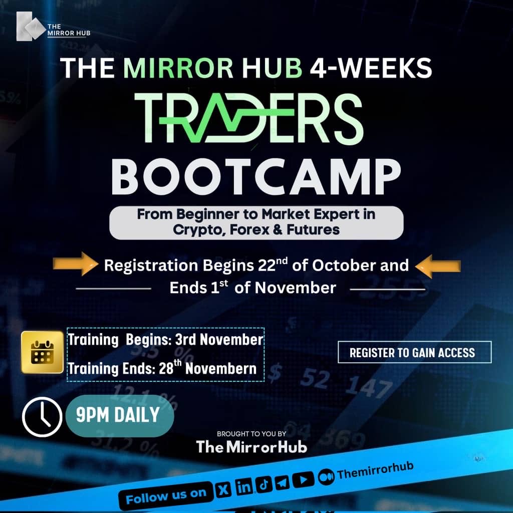 Sanusi Sulaiman (@sanaik5) on Twitter photo GM GM🌞
🚀 Ready to become a pro trader? Let’s make it happen together
Join The Mirror Hub’s 4-Week Traders Bootcamp🎓
Learn everything from🔥
💹 Crypto • Forex • Futures
📊 Charts • Risk • Psychology
💼 Strategy • Automation
Go from zero → market expert in just 4 weeks GM GM🌞
🚀 Ready to become a pro trader? Let’s make it happen together
Join The Mirror Hub’s 4-Week Traders Bootcamp🎓
Learn everything from🔥
💹 Crypto • Forex • Futures
📊 Charts • Risk • Psychology
💼 Strategy • Automation
Go from zero → market expert in just 4 weeks