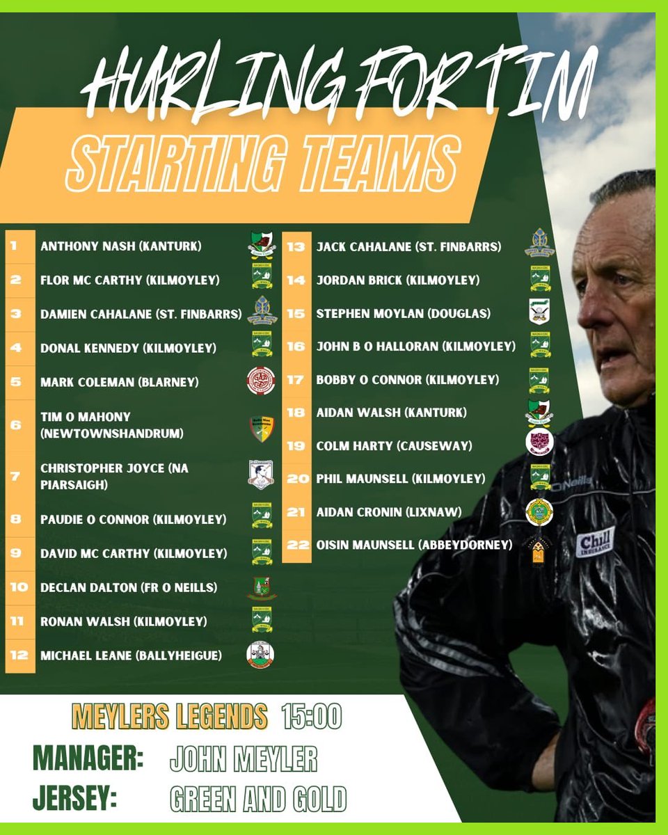 clubber's tweet image. The Hurling Fundraiser for Tim O'Brien is this Saturday and it will be broadcast live on #ClubberTV

Meyler's Legends 🆚 Dalo's Stars, 3pm

Show your support on Saturday in @KilmoyleyHC or by tuning in to Clubber TV, or donate using the QR code.

#HurlingForTim | @HurlingforTim