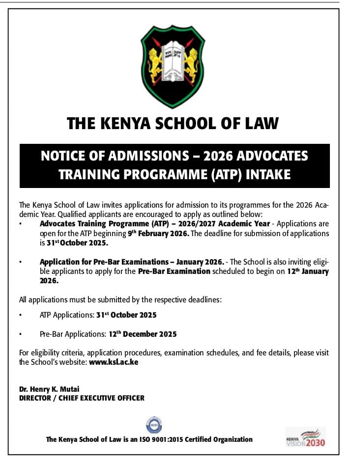 Call for Applications – ATP 2026/2027 Academic Year and Pre-Bar Examinations (January 2026) 
Applications are officially open!
Deadline to apply for  ATP 2026/2027 Academic Year : 31st October 2025
Deadline to apply for Pre-Bar Examinations (January 2026): 12th December 2025