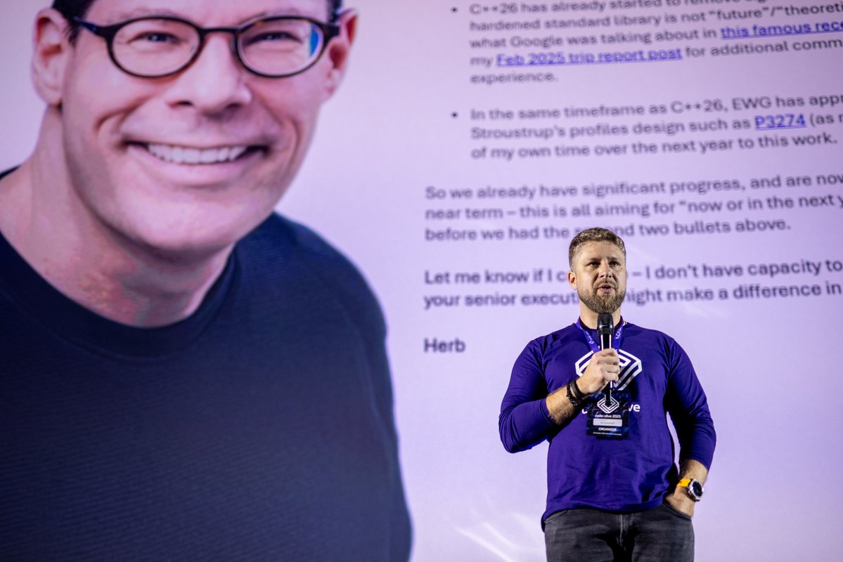 code_dive_pl's tweet image. The first chapter of #codedive2025 is complete - and what a start! 💥
From safer C++ and smarter APIs to embedded security and Python-powered debugging — the morning at #codedive2025 set a high bar for what’s next. 
Live on YouTube: youtube.com/@codediveconfe… 🎥
#codedive