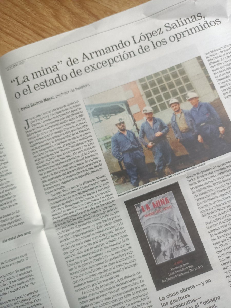 DBecerraMayor's tweet image. El número de octubre de #ElMonoAzul de @mundoobrero incluye un especial sobre Armando López Salinas, novelista y militante de @elpce. Escribo sobre #LaMina como novela que retrata y denuncia el estado de excepción de los oprimidos y simboliza lo real de la explotación capitalista