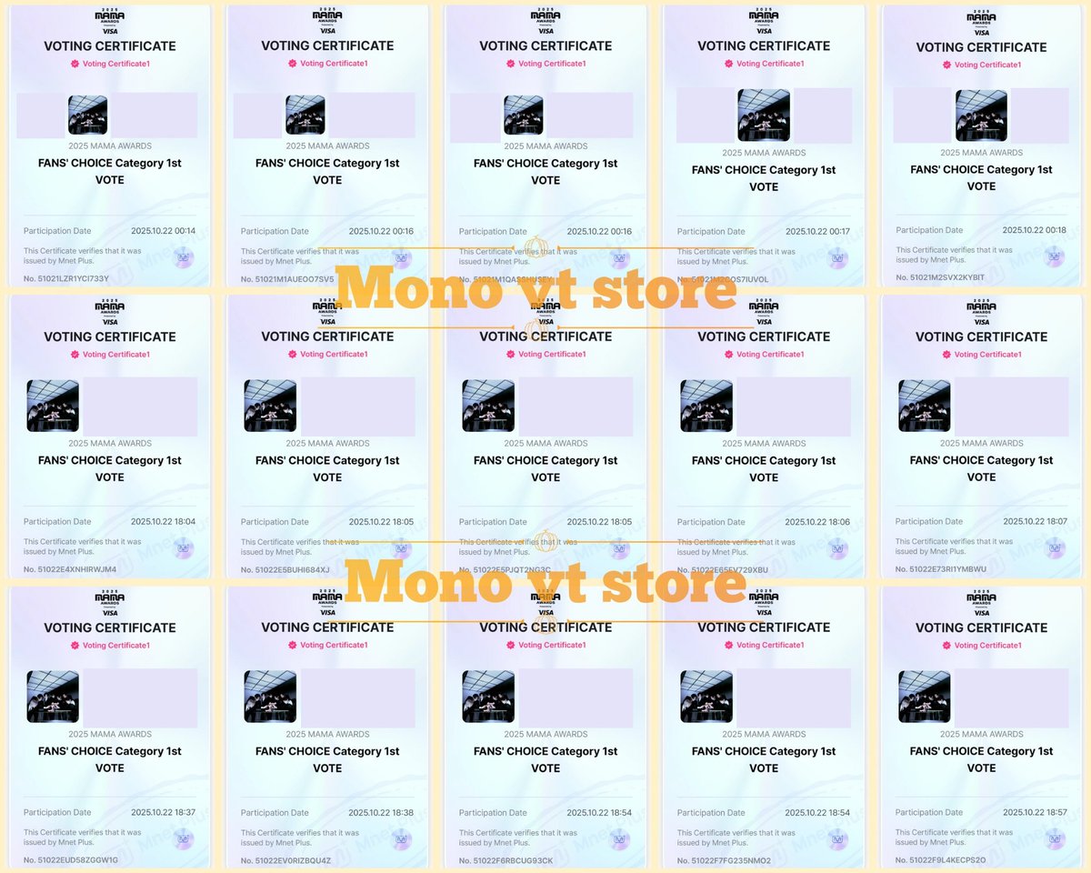 MONO voting store (@monovts) on Twitter photo CONGRATULATIONS🎉🎉 RT deals completed✅
15 🎫 Fan's Choice MAMA AWARDS FOR #ENHYPEN ⭐
#monoproofs CONGRATULATIONS🎉🎉 RT deals completed✅
15 🎫 Fan's Choice MAMA AWARDS FOR #ENHYPEN ⭐
#monoproofs